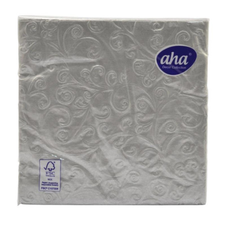 Serwetki 33x33 20szt Aha srebrne tłoczon